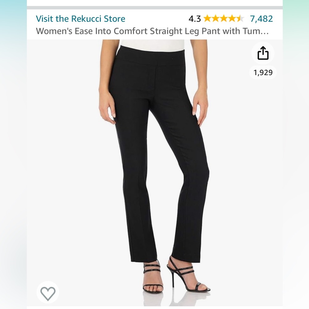 Rekucci women’s black dress pants, size 10, gently worn, lots of stretch.